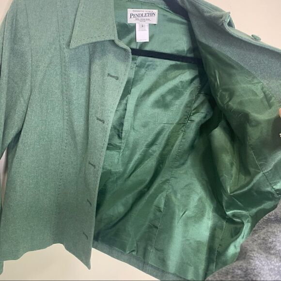 SALE💚Pendleton wool jacket green size 6 petite - Picture 10 of 11